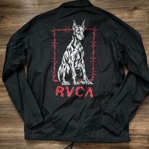 RVCA Black Coaches Jacket w/Graphic Design